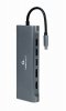 Gembird Hub USB-C HDMI DP VGA 4xUSB 3.1 USB-C PD audio card reader GbE